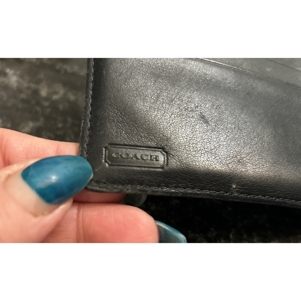 Lot of 2-Coach Signature Soho Wallet Black Leather Buckle Credit Card Coin Purse - Picture 6 of 15